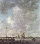 Jan van Goyen Marine Landscape with fishermen oil painting artist